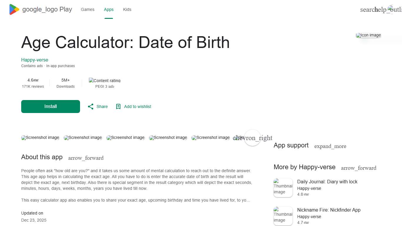 Age Calculator: Date of Birth - Apps on Google Play